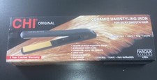 CHI Original Ceramic Hair Straightening Flat Iron 1" Plates Black Professional