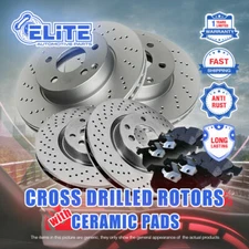 Front + Rear Cross Drilled Rotors & Ceramic Pads for 2005-2012 Acura RL