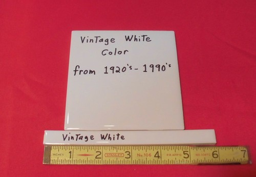 1 pc. Vintage Gloss White: Ceramic Tile, Pencil - Liner - Sizzle: 1/2" X 6" NOS - Picture 4 of 12