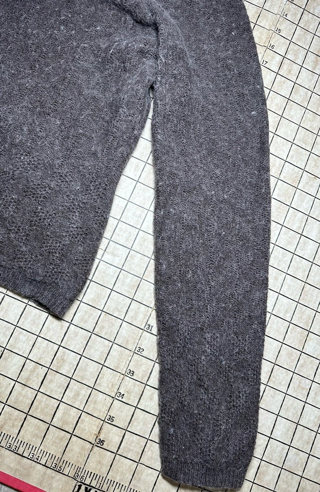 Tweeds Cardigan Angora Rabbit Fur Sweater Large Aztec Fair Isle  - Image 4 of 4