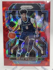 2021-22 Prizm Ziaire Williams RC # 313 Red Cracked Ice  Memphis Grizzlies