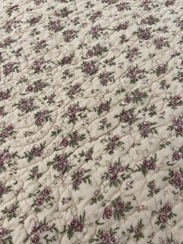 Adel Queen gesteppte Bettdecke Tagesdecke bestickt Blumen reservierbar 90”x94” - Bild 10 von 23