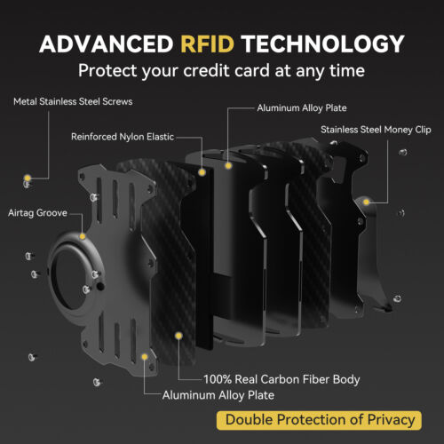Funda ultradelgada ligera con etiquetas de aire billetera de metal con soporte para tarjetas de crédito - Imagen 14 de 32
