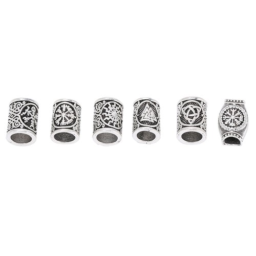 6 Pieces Viking Beard Beads Jewelry Antique Norse Hair Tube Beads Dreadlocks US - Picture 11 of 12