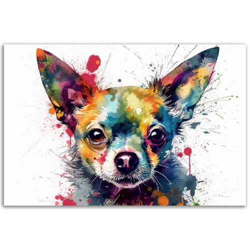 Chihuahua Watercolor Wall Art Canvas Unframed Print Art - Picture 2 of 3