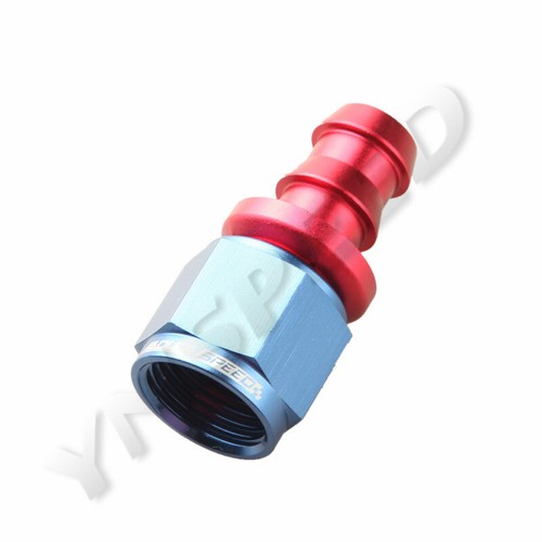 8AN AN8 AN-8 Straight Fuel Push-on Hose End Fitting Adaptor Aluminum Red/Blue - Picture 5 of 6