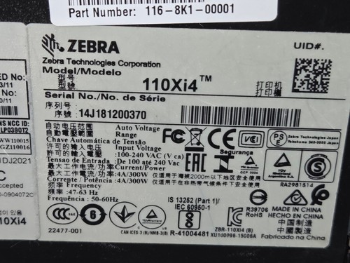 Zebra 110Xi4 Thermal Label Printer 600DPI Direct/Transfer - untested VIDEO DEMO! - Picture 20 of 21