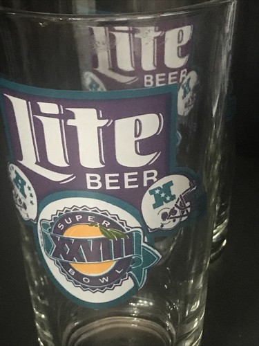 Vtg. lite beer super bowl xxviii Tumbler glasses In Altanta , Ga Jan 30, - Picture 2 of 6
