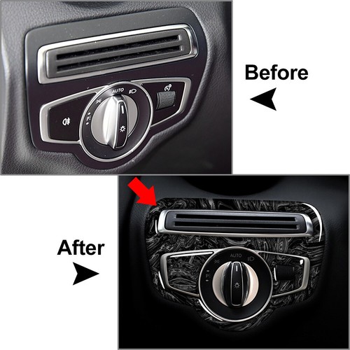 3 Pcs Marbling Headlight Switch Cover Trim For Mercedes-Benz GLC C Class 15-2020 - Picture 8 of 9