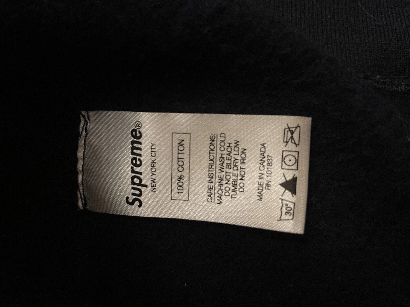 Felpa con cappuccio Supreme Box Logo 2016 FW16 Navy Vintage Bogo Hoodie rara