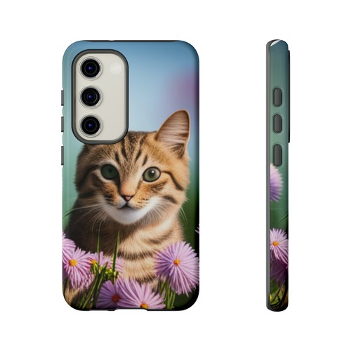 Funda de teléfono diseñada a mano para gato y flores para iPhone Samsung Google Pixel - Imagen 115 de 173
