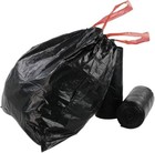 10x Medium Black Bin Liners Bin Bags Waste Bags with Handle Drawstring 55x75cm