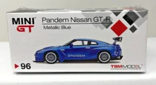 MINI GT #96 PANDEM NISSAN GT-R R35 GT WING METALLIC BLUE MGT00096-R