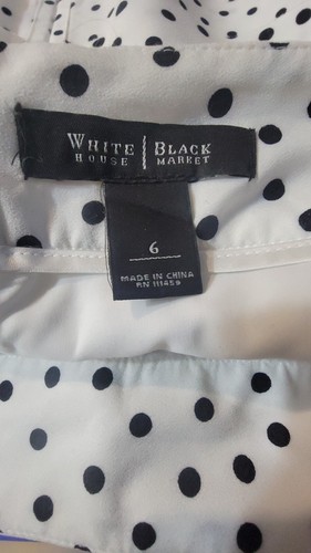 White House Black Market Women's White Polka Dot Skirt Size 6 - Picture 3 of 3