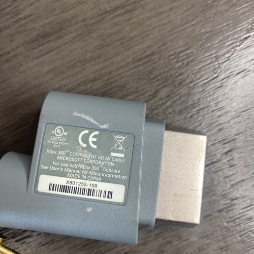 Official Microsoft Xbox 360 Component HD AV Cable Cord X801255-100 Genuine OEM - Imagen 2 de 2
