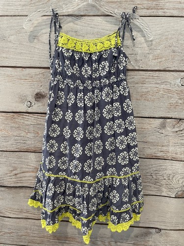Cupcakes & Pastries Blue/White/Yellow Sundress Lined 100% Cotton EUC Girl's 7 - Picture 8 of 8