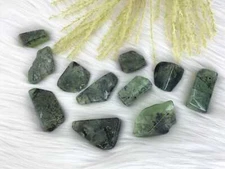 Prehnite freeform - flat/standing prehnite w/ epidote inclusions - natural