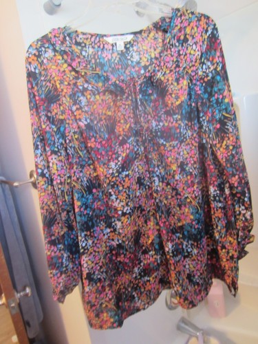 NWOT women's 3/4 sleeve blouse The Pioneer Woman Size XL multi-colors BRIGHT - Picture 15 of 16
