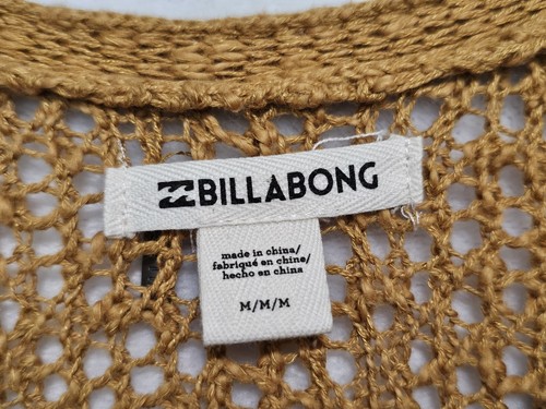 Billabong Sweet Bliss Loose Knit Wrap Sweater Sz M Boho Beachy Yellow Gold EUC - Picture 5 of 9
