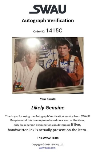 Star Wars COLIN HIGGINS Signed Wedge Antilles Celebration IV Official Pix Photo - Picture 3 of 3