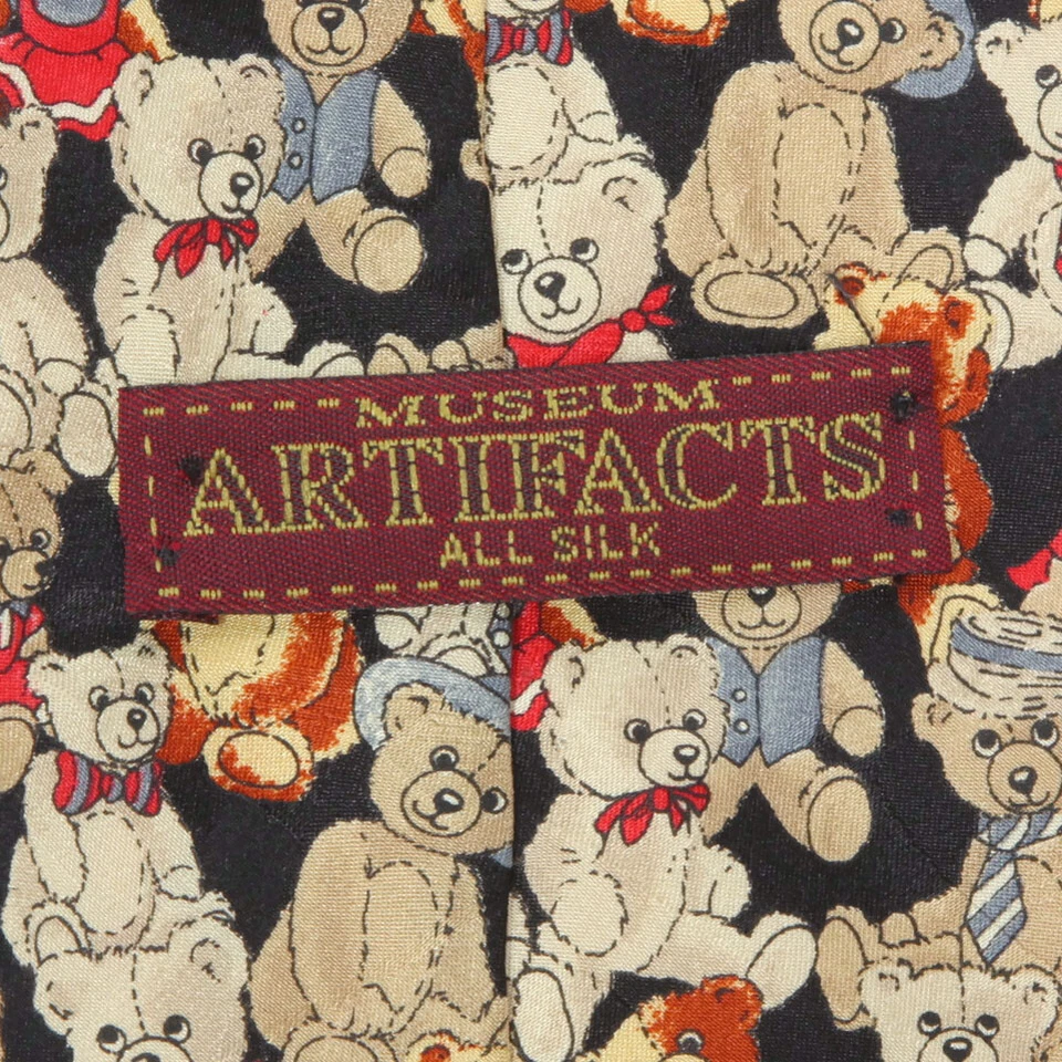 MUSEUM ARTIFACTS Adorable Teddy Bear Lover Collector Men's Silk Neck Tie - Image 4 of 4