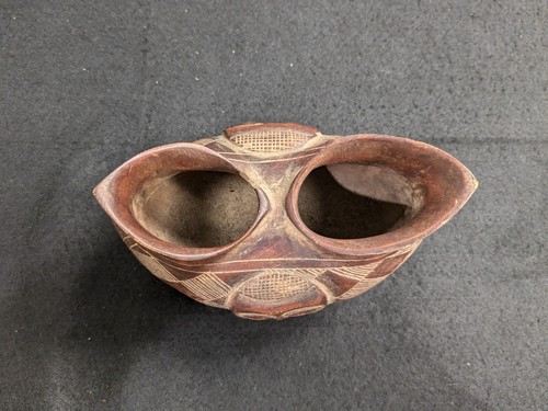 Antica tazza da vino Suku intagliata a mano della Repubblica Democratica del Congo - Foto 6 di 7