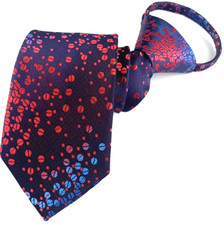 New Stripe Red Blue Silk Adjustable Pre-tied Men's Skinny Necktie Tie 2.76inch