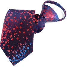 New Stripe Red Blue Silk Adjustable Pre-tied Men's Skinny Necktie Tie 2.76inch