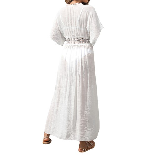 Womens Beach Bikini Cover Up Sarong Dress Lace Crochet Wear Swimwear Cardigan - Bild 7 von 22