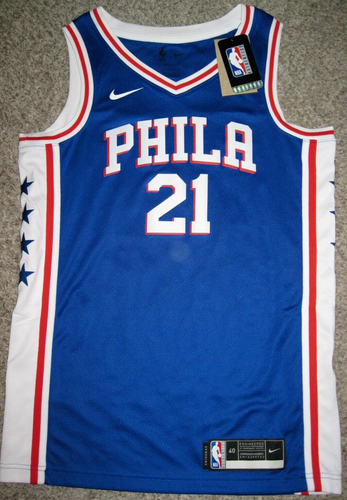 Joel Embiid Philadelphia 76ers Mens Small Blue Nike Swingman Jersey - Picture 1 of 5