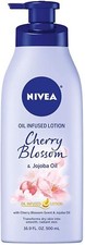 NIVEA Oil Infused Cherry Blossom and Jojoba Oil Body Lotion, 16.9 Fl Oz