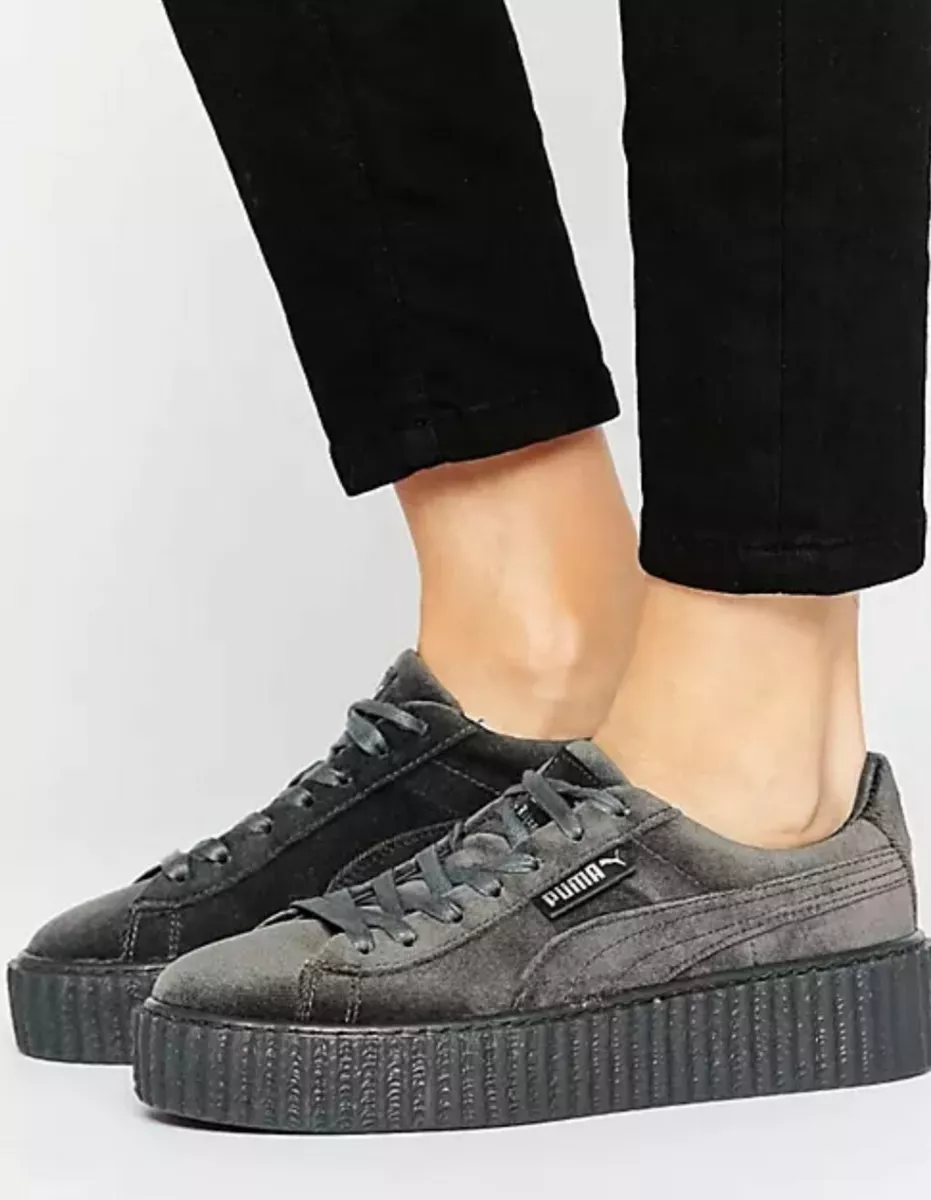 Rihanna Gray Velvet Creepers Size 8.5 Sneaker Shoe Excellent Cond | eBay