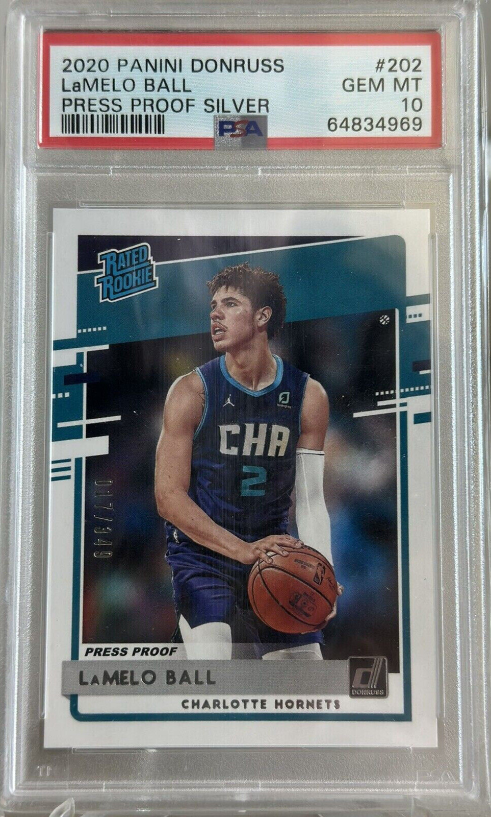 2020 Panini Donruss Press Proof Silver LaMelo Ball Rookie RC  /349 PSA 10