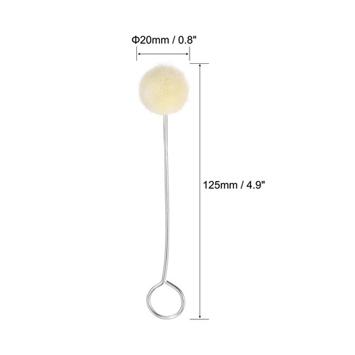 20Pcs Wool Daubers Ball Leather Dye Tool 4.9" Wool Ball Brush with Steel Handle - Picture 3 of 6