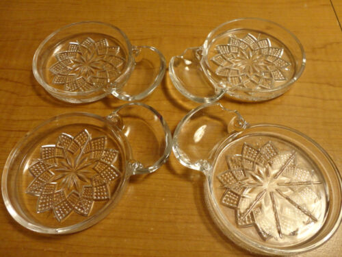 4 Fostoria American Crystal Glass COASTERS Spoon Rest Tea Bag New Old Stock NIB - Picture 2 of 6