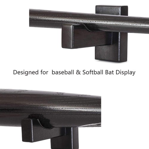 Wall Mount Baseball Bat Display Case Holder Horizontal Hanger Rack - Picture 4 of 6
