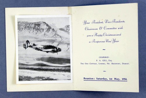 RAF 269 SQN OLD COMRADES ASSOCIATION VINTAGE 1953 CHRISTMAS GREETINGS CARD VEGA - Picture 2 of 3