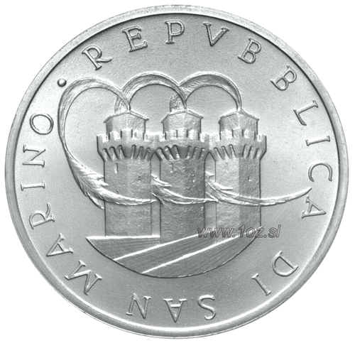 SAN MARINO 1000 LIRE 1989 ( F1 GRAND PRIX ) SILVER Commem. Coin (KM# 244) UNC - Picture 2 of 5