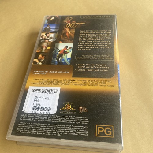 007 On Her Majesty’s Secret Service - VHS - Rare - Cleaned & Tested . - Picture 2 of 2