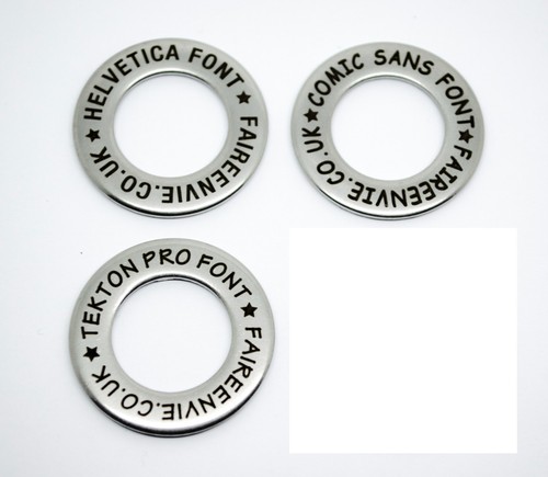 Funky Small Pet Dog ID Disc Name Tag Tags- Stainless steel Personalised Engraved - Picture 2 of 3