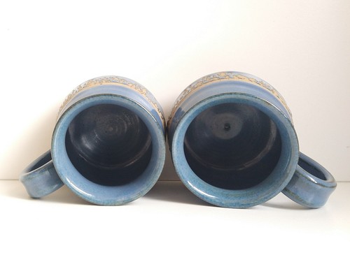 Bentham British Studio Pottery Mug Blue Stoneware Yorkshire Mugs Lancashire x 2 - Picture 16 of 18