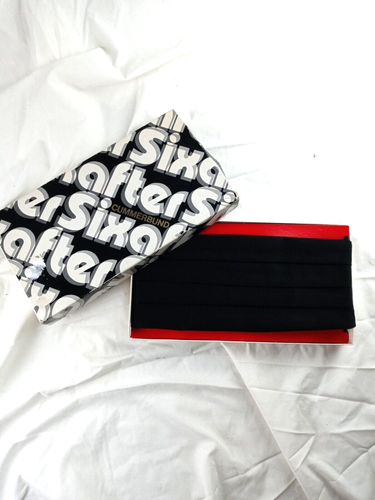 Vintage After Six Boxed Cummerbund Black L/XL Size 36-44 Model #32514 w/Box - Picture 2 of 7