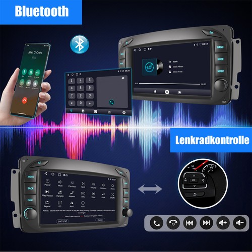 2+32G Autoradio Android 14 Carplay GPS NAV RDS Kamera Für Benz C/CLK Klasse W209 - Bild 17 von 21