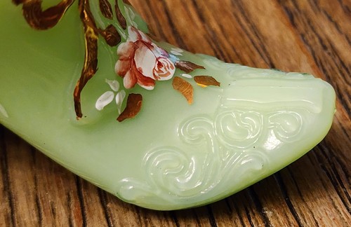 RARE LIMITED EDITION #110/250 FENTON JADEITE SHOE HAND PAINTED ARTIST SIGNED - Picture 15 of 20