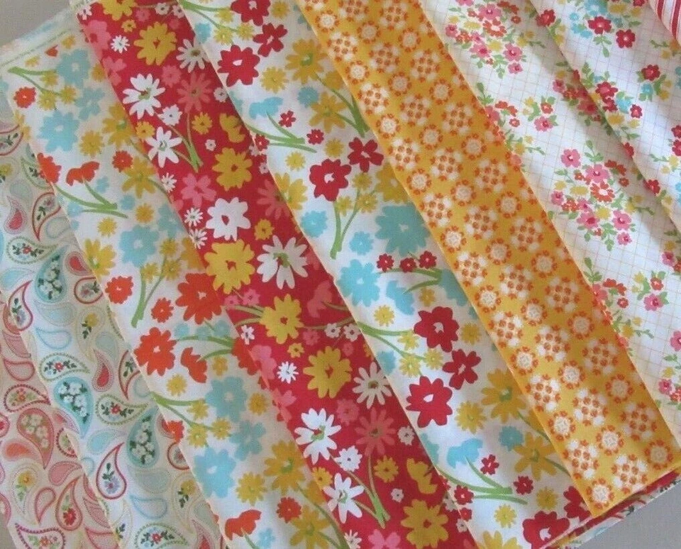 Mama's Cottage April Rosenthal Moda Paisley Vintage Retro Floral Flowers Stipes - Image 2 of 4