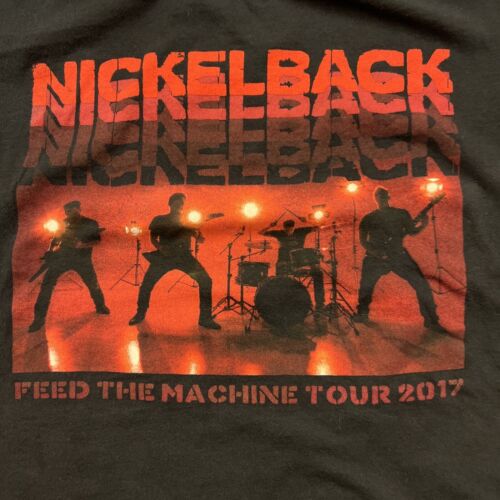 Koszulka koncertowa Nickelback 2017 rozmiar M "Feed the Machine Tour" czarna dwustronna - Zdjęcie 1 z 6