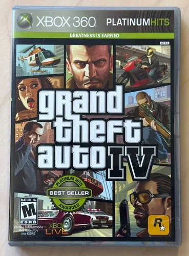 Grand Theft Auto IV -- Platinum Hits (Microsoft Xbox 360) Game + Manual + Map