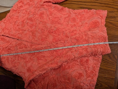 SAMUEL DONG GIACCA LUSSO XL ROSA CORALLO ROSA ARTISTICO STRUTTURATA STRETCH ROSETTA CERNIERA - Foto 7 di 17
