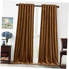  Gold Brown Velvet Curtains for 52"W x 63"L (Pack of 2) Backtab-gold Brown