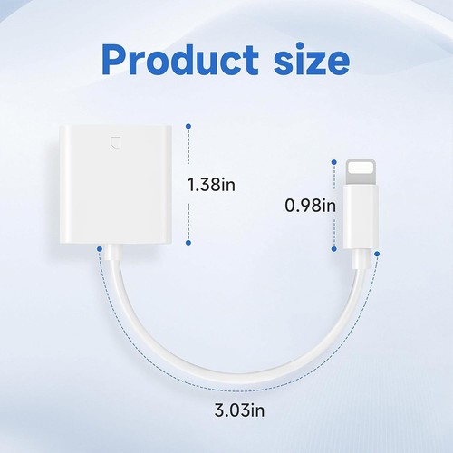 For iPad iPhone 6 6S 7 8 X Xs 11 12 13 14 Pro Max SD Card Adapter Camera Reader - Afbeelding 4 van 9